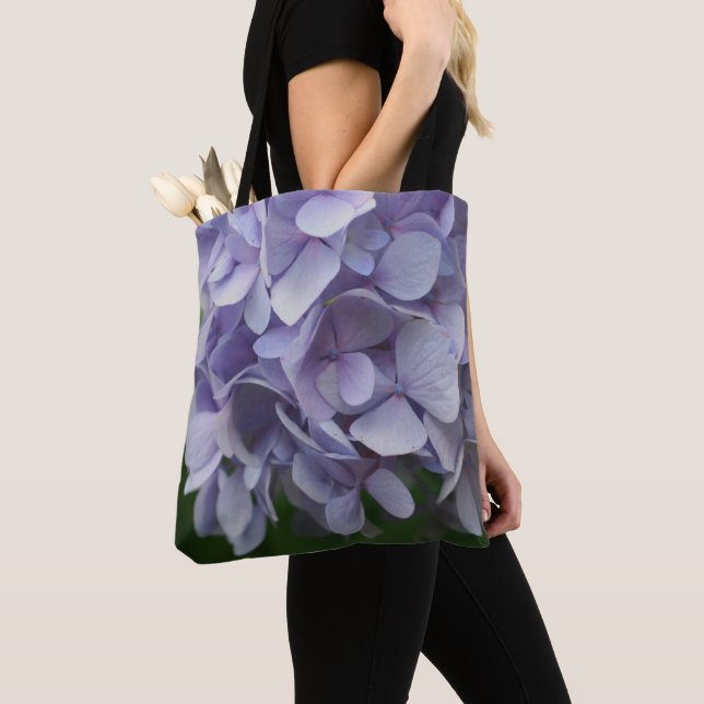 Tote Bag Pétales à fleurs Blue Hydrangea (De près)