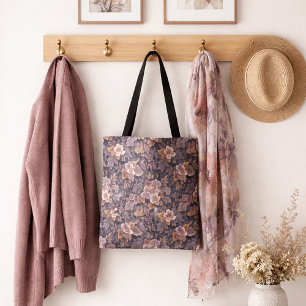 Tote Bag Pétales de fleur violet héritage vintage