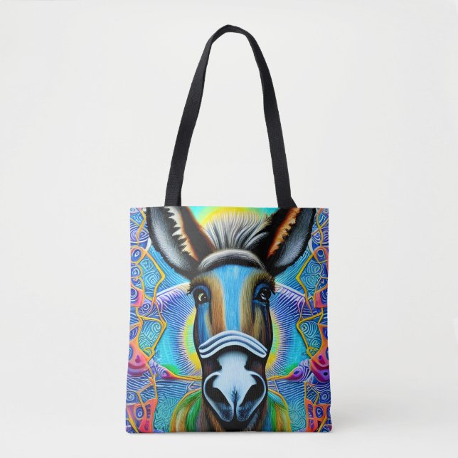 Tote Bag Petit âne Abstrait multicolore (Devant)