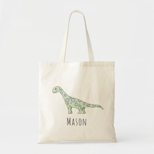 Tote Bag Petit Bébé Garçon Spotty Dinosaur Nom de couche (Devant)