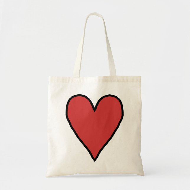 Tote Bag Petit Coeur rouge d'amour 10 (Devant)