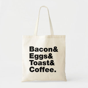 Tote Bag Petit-déjeuner (Bacon & oeufs & Toast & Coffee.)