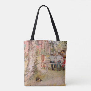 Tote Bag Petit déjeuner sous le grand bouleau de Carl Larss