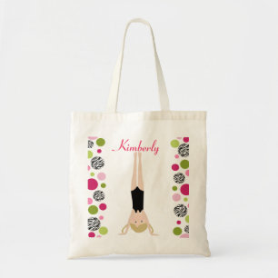 Tote Bag Petit gymnaste en rose et vert