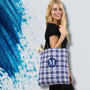 Tote Bag Petit monogramme rouge, blanc et bleu