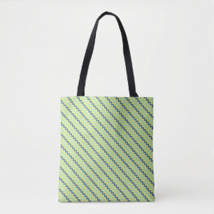 Tote Bag Petit motif chevron aux couleurs bleu vert