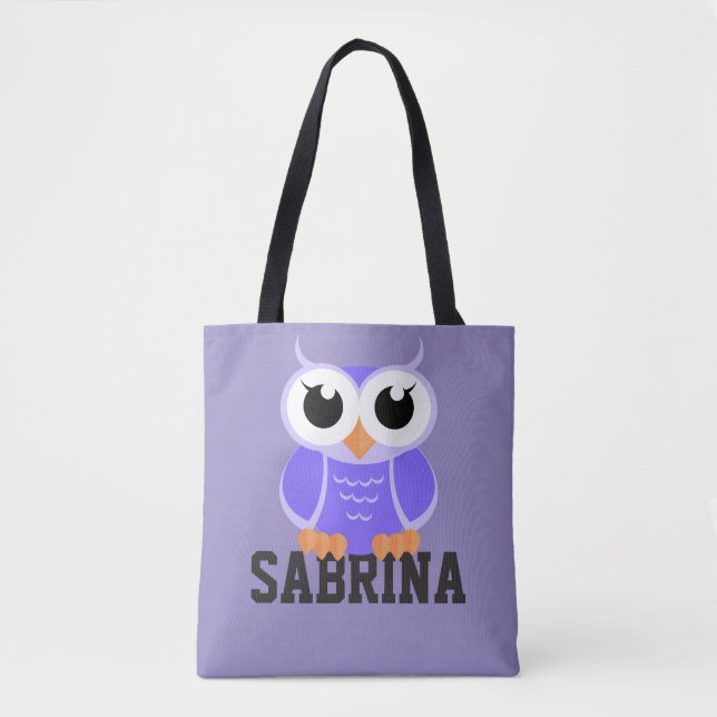 Tote Bag "Petite chouette pourpre" (Devant)