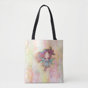 Tote Bag Petite Fée du Cœur Flottant avec des Cœurs