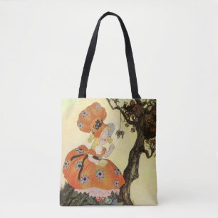 Tote Bag Petite Muffet et araignée, Mère l'Oye vintage