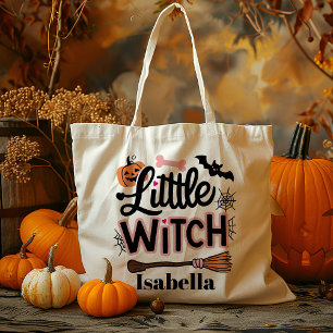 Tote Bag Petite Sorcière Personnalisée Trick Ou Treat Candy
