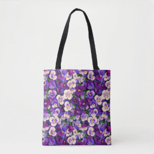 Tote Bag Petites Pansies pourpres