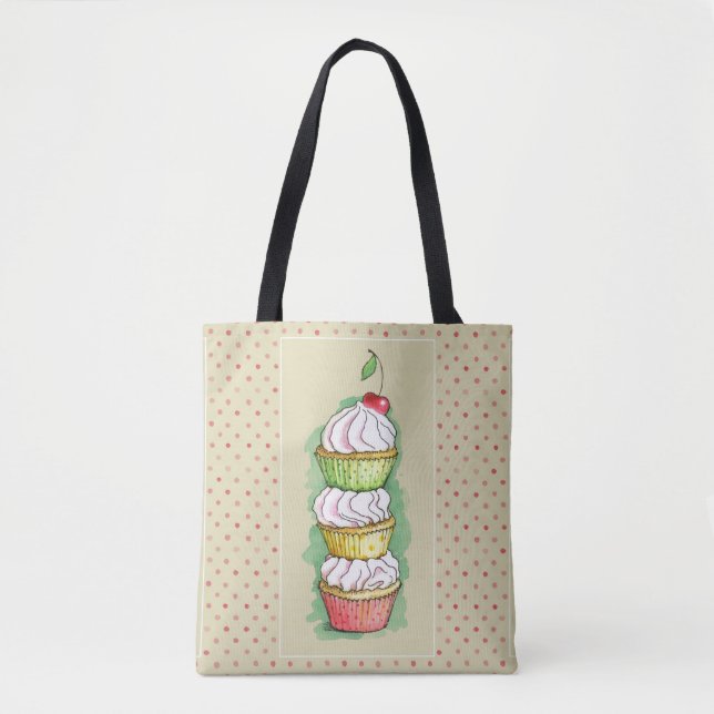 Tote Bag Petits gâteaux d'aquarelle. Illustration de (Devant)