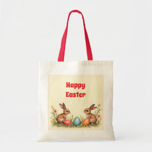 Tote Bag Petits lapins de Pâques Collection populaire Vinta