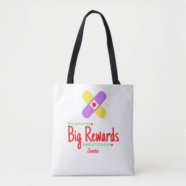 Tote Bag Petits Patients Gros Récompense Nom de l'infirmièr (Devant)