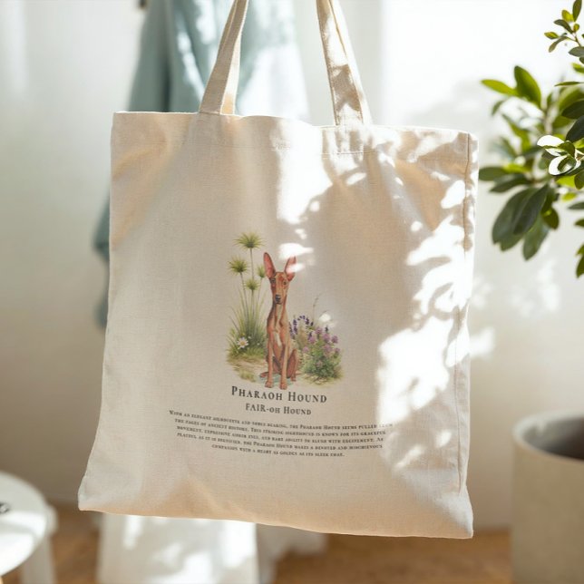 Tote Bag Pharaoh Hound | Watercolor Dog Breed Quote (Créateur téléchargé)