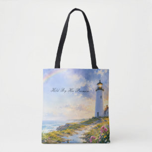 Tote Bag Phare Arc-en-Ciel Aquarelle Côtière