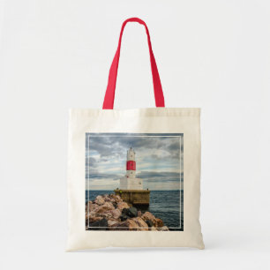 Tote Bag Phare de brise-lames de port d'île de Presque
