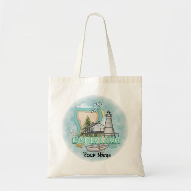 Tote Bag Phare de Louisiane (Devant)
