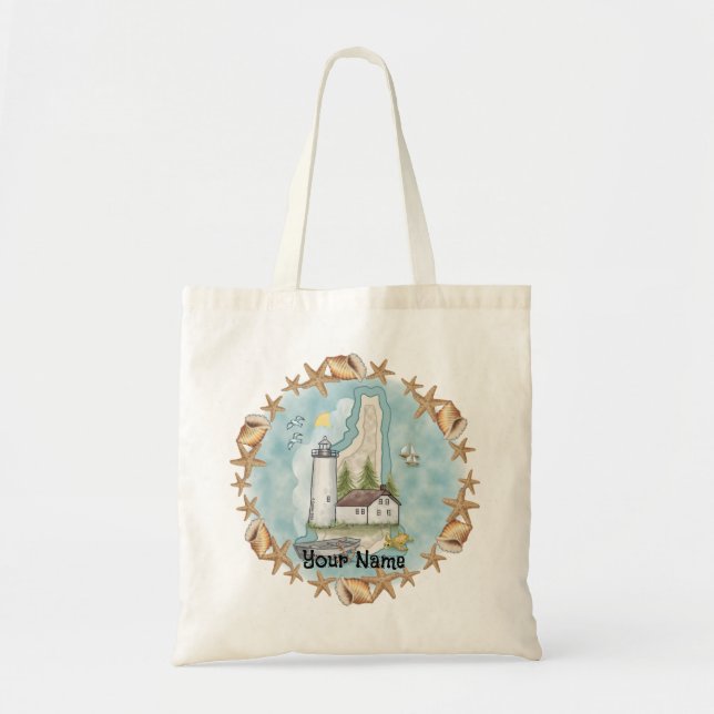 Tote Bag Phare de New Hampshire Shells (Devant)