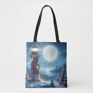 Tote Bag Phare de Noël nautique