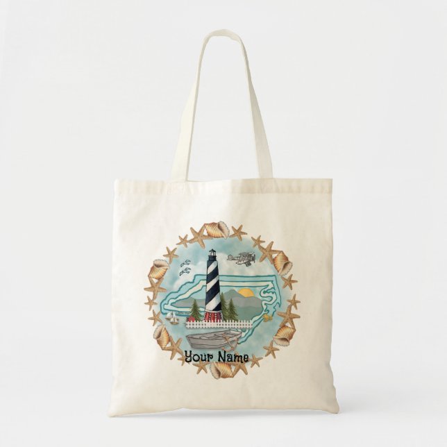 Tote Bag Phare de North Carolina Shells (Devant)