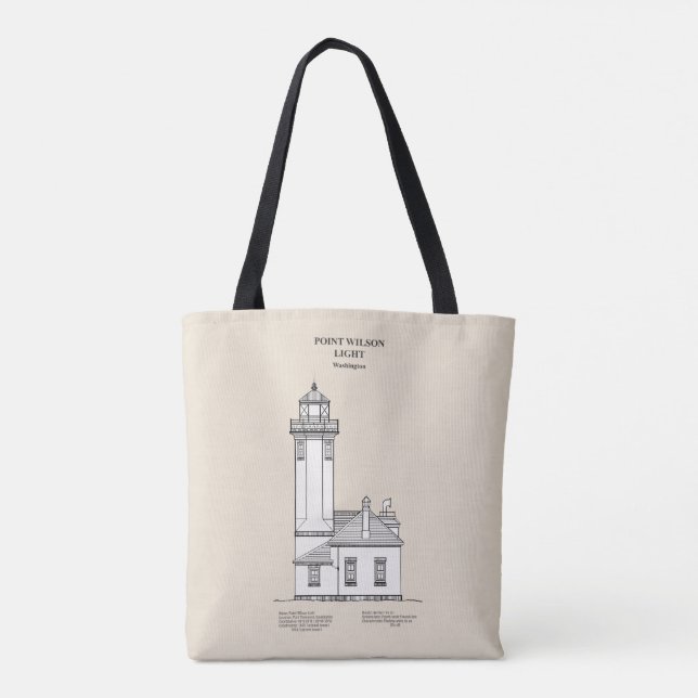 Tote Bag Phare de Point Wilson - Washington - SBD (Dos)