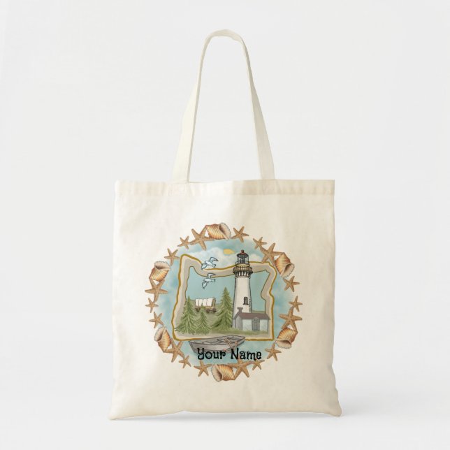 Tote Bag Phare d'Oregon Shells (Devant)