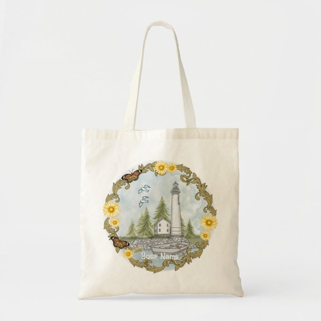 Tote Bag Phare Floral Alabama (Devant)