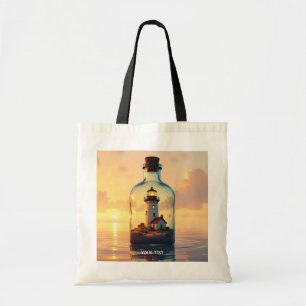 Tote Bag Phare mignon de fantaisie dans une bouteille