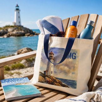 Tote Bag Phare nautique à monogramme 