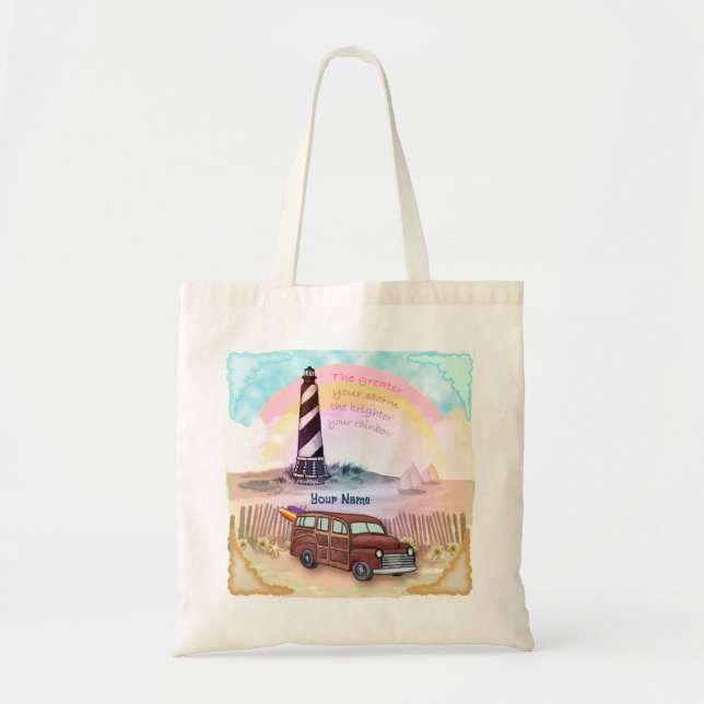 Tote Bag Phare Stormy Rainbow (Devant)