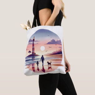 Tote Bag Phare Sunset Walk Côté littoral