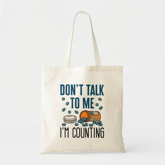 Tote Bag Pharmaciens Tech ne parle pas Je compte (Devant)