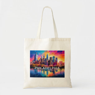 Tote Bag Philadelphie Skyline Art Abstrait