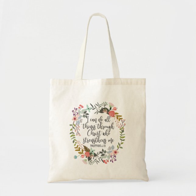 Tote Bag Philippiens 4:13 Je peux faire tout (Devant)