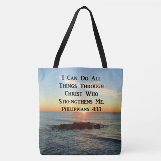 TOTE BAG PHILIPPIENS LOURDS 4:13 CONCEPTION DE LA SCRIPTURE (Devant)