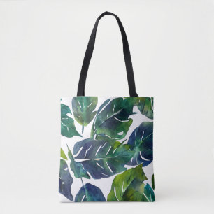 Tote Bag Philodendron vert et bleu du feuillage Botanique