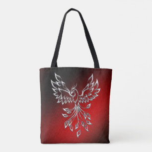 Tote Bag Phoenix Blanche se lève Rouge n Cendres Noires