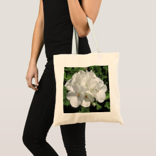 Tote Bag Photo à fleurs de géranium blanc