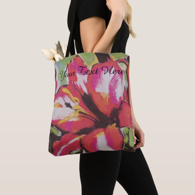 Tote Bag photo abstraite inhabituelle de fleur de lys rouge (De près)