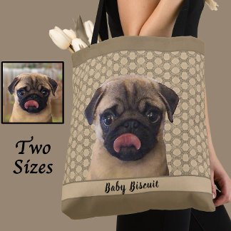 Tote Bag  Photo and Name Custom Pet Portrait for Dog Lovers