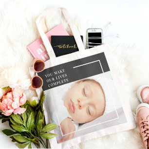 Tote Bag Photo bébé mignonne moderne   Citation de beauté
