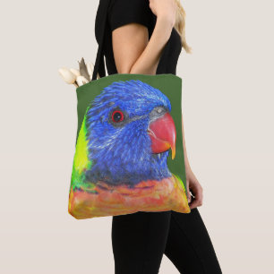 Tote Bag Photo colorée de perroquet arc-en-ciel