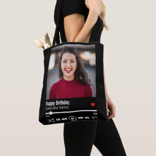 Tote Bag Photo d'anniversaire personnalisée moderne
