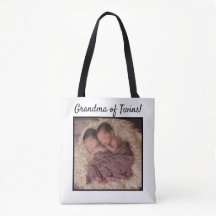 Photo de bébé personnalisée Grand-mère de jumeaux