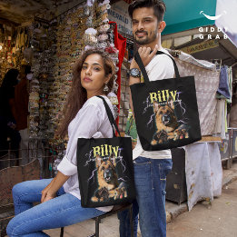 Tote Bag Photo de chien personnalisée Bootleg tendance 90s