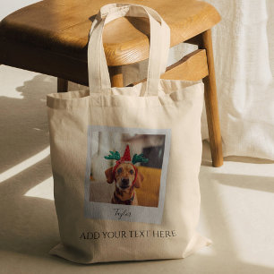 Tote Bag Photo de chien personnalisée pour les fêtes de Noë