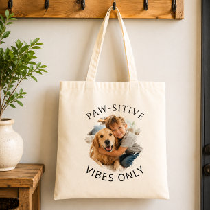 Tote Bag Photo de chien Retriever doré aux vibrations posit