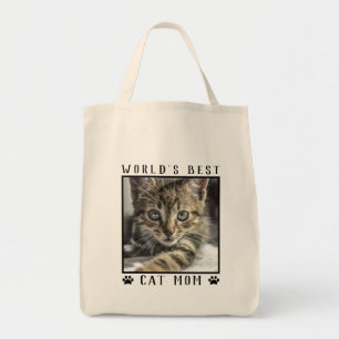 Tote Bag Photo de compagnie de chat avec empreintes de patt