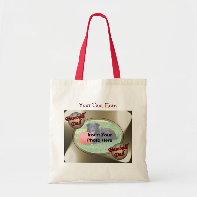 Tote Bag Photo de conception papa de baseball (Devant)